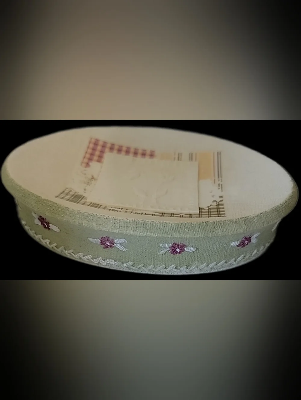 'Pretty in Pink' Ceramic Tissue Cover Set - Off White & Pink